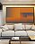 Quadro Horizontal Abstrato Degradê Geométrico Cinza Laranja Canvas Moldura - Imagem 5