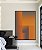 Quadro Vertical Abstrato Degradê Geométrico Cinza Laranja Canvas Moldura - Imagem 3