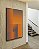Quadro Vertical Abstrato Degradê Geométrico Cinza Laranja Canvas Moldura - Imagem 5