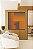 Quadro Quadrado Abstrato Degradê Geométrico Cinza Laranja Canvas Moldura - Imagem 5