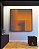 Quadro Quadrado Abstrato Degradê Geométrico Cinza Laranja Canvas Moldura - Imagem 2