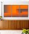 Trio de Quadros Abstrato Degradê Geométrico Cinza Laranja Canvas Moldura - Imagem 4