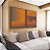 Duo de Quadros Abstrato Degradê Geométrico Cinza Laranja Canvas Moldura - Imagem 4