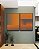Duo de Quadros Abstrato Degradê Geométrico Cinza Laranja Canvas Moldura - Imagem 5