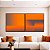 Duo de Quadros Quadrados Abstrato Degradê Geométrico Cinza Laranja Canvas Moldura - Imagem 1