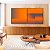 Duo de Quadros Quadrados Abstrato Degradê Geométrico Cinza Laranja Canvas Moldura - Imagem 3