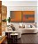 Duo de Quadros Quadrados Abstrato Degradê Geométrico Cinza Laranja Canvas Moldura - Imagem 4