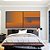 Duo de Quadros Quadrados Abstrato Degradê Geométrico Cinza Laranja Canvas Moldura - Imagem 5