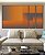 Trio de Quadros Estilizados Abstrato Degradê Geométrico Cinza Laranja Canvas Moldura - Imagem 5