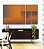Trio de Quadros Estilizados Abstrato Degradê Geométrico Cinza Laranja Canvas Moldura - Imagem 2