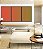 Trio de Quadros Abstrato Degrade Laranja Verde Oliva Canvas Moldura - Imagem 3