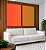 Duo de Quadros Abstrato Degrade Laranja Verde Oliva Canvas Moldura - Imagem 3