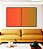 Duo de Quadros Abstrato Degrade Laranja Verde Oliva Canvas Moldura - Imagem 4