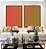 Duo de Quadros Abstrato Degrade Laranja Verde Oliva Canvas Moldura - Imagem 1
