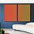 Duo de Quadros Abstrato Degrade Laranja Verde Oliva Canvas Moldura - Imagem 2