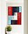 Quadro Vertical Abstrato Mosaico Textura Azul Vermelho Branco Canvas Moldura - Imagem 4