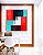 Quadro Quadrado Abstrato Mosaico Textura Azul Vermelho Branco Canvas Moldura - Imagem 3