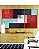 Trio de Quadros Estilizados Abstrato Mosaico Textura Azul Vermelho Branco Canvas Moldura - Imagem 2