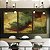 Trio de Quadros Abstrato Amarelo Ouro Verde Vermelho Bordô Canvas Moldura - Imagem 1