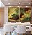 Duo de Quadros Abstrato Amarelo Ouro Verde Vermelho Bordô Canvas Moldura - Imagem 2