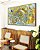 Quadro Horizontal Abstrato Azul Turquesa Dourado Pouring Canvas Moldura - Imagem 2