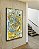 Quadro Vertical Abstrato Azul Turquesa Dourado Pouring Canvas Moldura - Imagem 4