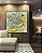 Quadro Quadrado Abstrato Azul Turquesa Dourado Pouring Canvas Moldura - Imagem 2
