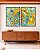 Duo de Quadros Abstrato Azul Turquesa Dourado Pouring Canvas Moldura - Imagem 1