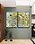 Duo de Quadros Abstrato Azul Turquesa Dourado Pouring Canvas Moldura - Imagem 3