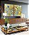 Duo de Quadros Abstrato Azul Turquesa Dourado Pouring Canvas Moldura - Imagem 4