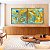 Duo de Quadros Quadrados Abstrato Azul Turquesa Dourado Pouring Canvas Moldura - Imagem 3