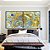 Duo de Quadros Quadrados Abstrato Azul Turquesa Dourado Pouring Canvas Moldura - Imagem 5
