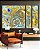 Trio de Quadros Estilizados Abstrato Azul Turquesa Dourado Pouring Canvas Moldura - Imagem 3