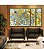 Trio de Quadros Estilizados Abstrato Azul Turquesa Dourado Pouring Canvas Moldura - Imagem 1