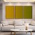 Trio de Quadros Abstrato Degradê Amarelo Mostarda Verde Oliva Canvas Moldura - Imagem 1