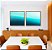 Duo de Quadros Quadrados Mar Azul Turquesa Cristalino Natureza Canvas Moldura - Imagem 5