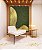 Quadro Vertical Abstrato Verde Floresta Dourado Ondas Textura Canvas Moldura - Imagem 1