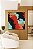 Quadro Quadrado Abstrato Preto Vermelho Laranja Turquesa Canvas Moldura - Imagem 5