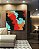 Quadro Quadrado Abstrato Preto Vermelho Laranja Turquesa Canvas Moldura - Imagem 1