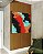 Quadro Quadrado Abstrato Preto Vermelho Laranja Turquesa Canvas Moldura - Imagem 4