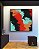 Quadro Quadrado Abstrato Preto Vermelho Laranja Turquesa Canvas Moldura - Imagem 2