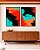 Duo de Quadros Abstrato Preto Vermelho Laranja Turquesa Canvas Moldura - Imagem 3