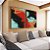 Duo de Quadros Abstrato Preto Vermelho Laranja Turquesa Canvas Moldura - Imagem 4