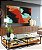 Duo de Quadros Abstrato Preto Vermelho Laranja Turquesa Canvas Moldura - Imagem 2