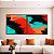 Duo de Quadros Quadrados Abstrato Preto Vermelho Laranja Turquesa Canvas Moldura - Imagem 1