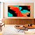 Duo de Quadros Quadrados Abstrato Preto Vermelho Laranja Turquesa Canvas Moldura - Imagem 3