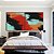 Duo de Quadros Quadrados Abstrato Preto Vermelho Laranja Turquesa Canvas Moldura - Imagem 5