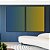 Duo de Quadros Abstrato Degrade Azul Petróleo Verde Amarelo Canvas Moldura - Imagem 1