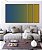 Trio de Quadros Estilizados Abstrato Degrade Azul Petróleo Verde Amarelo Canvas Moldura - Imagem 5