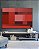 Quadro Horizontal Abstrato Degradê Geométrico Rosa Vermelho Vinho Canvas Moldura - Imagem 2